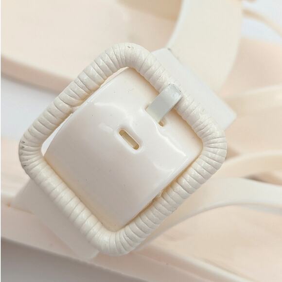 Veronica Beard Salva Jelly Thong Flat Sandal Women's Off White Size US7M EU38 - Picture 12 of 13